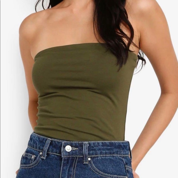 olive green tube-top - Picture 4 of 4